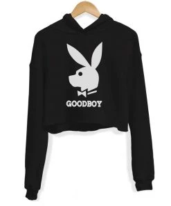 Arm The Animals Women's | Good Boy Bunny Club | Crop Hoodie Crop Hoodies