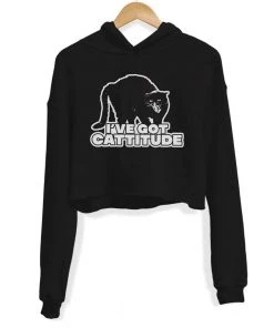 Arm The Animals Crop Hoodies Women's | Cat-titude | Crop Hoodie