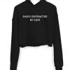 Arm The Animals Women's | Easily Distracted Cat | Crop Hoodie Crop Hoodies