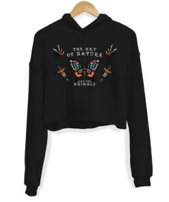 Arm The Animals Women's | Tattoo Butterfly | Crop Hoodie