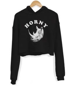 Arm The Animals Women's | Horny Rhino | Crop Hoodie Crop Hoodies
