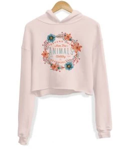 Arm The Animals Women's | Floral Wreath | Crop Hoodie