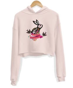 Arm The Animals Crop Hoodies Women's | Bunny Alebrije | Crop Hoodie