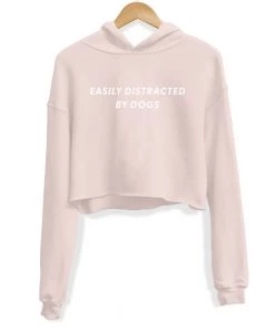 Arm The Animals Crop Hoodies Women's | Easily Distracted Dog | Crop Hoodie