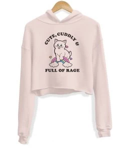 Arm The Animals Women's | Rage Kitty | Crop Hoodie