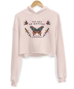 Arm The Animals Women's | Tattoo Butterfly | Crop Hoodie