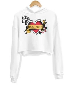 Arm The Animals Women's | Tattoo Dog Mom | Crop Hoodie Crop Hoodies