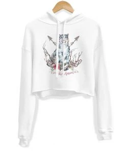 Arm The Animals Women's | Ridgeline Snow Leopard | Crop Hoodie