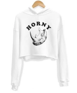 Arm The Animals Women's | Horny Rhino | Crop Hoodie Crop Hoodies