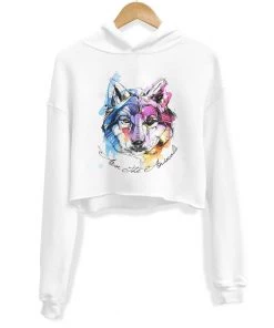 Arm The Animals Women's | Sunset Wolf | Crop Hoodie Crop Hoodies