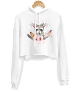 Arm The Animals Women's | Woodland Raccoon | Crop Hoodie Crop Hoodies