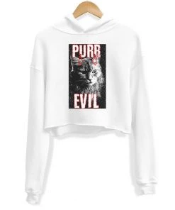 Arm The Animals Crop Hoodies Women's | Purr Evil | Crop Hoodie