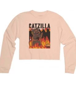 Arm The Animals Cut Crop Long Sleeves Women's | Catzilla | Cutie Long Sleeve