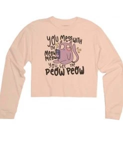 Arm The Animals Women's | Peow Peow | Cutie Long Sleeve Cut Crop Long Sleeves