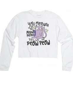 Arm The Animals Women's | Peow Peow | Cutie Long Sleeve Cut Crop Long Sleeves