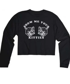 Arm The Animals Cut Crop Long Sleeves Women's | My Kitties | Cutie Long Sleeve