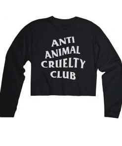 Arm The Animals Cut Crop Long Sleeves Women's | Anti Animal Cruelty Club | Cutie Long Sleeve