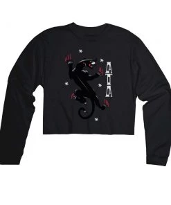 Arm The Animals Women's | Tattoo Black Panther | Cutie Long Sleeve Cut Crop Long Sleeves