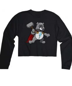 Arm The Animals Women's | Bear Of Thunder | Cutie Long Sleeve Cut Crop Long Sleeves