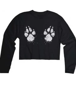 Arm The Animals Women's | Paw-sive Aggressive | Cutie Long Sleeve Cut Crop Long Sleeves