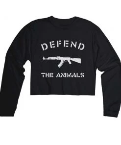 Arm The Animals Cut Crop Long Sleeves Women's | Defend The Animals | Cutie Long Sleeve
