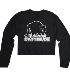 Arm The Animals Cut Crop Long Sleeves Women's | Cat-titude | Cutie Long Sleeve