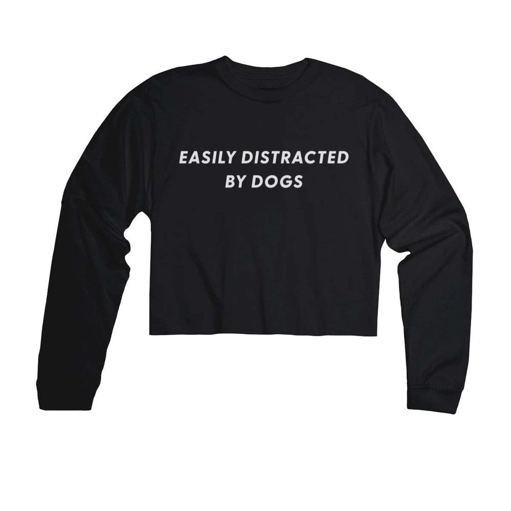 Arm The Animals Cut Crop Long Sleeves Women's | Easily Distracted By Dogs | Cutie Long Sleeve