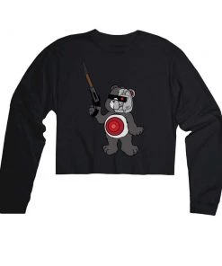 Arm The Animals Women's | B-800 Judgement Bear | Cutie Long Sleeve Cut Crop Long Sleeves