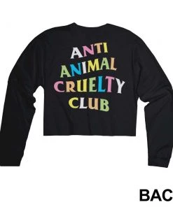 Arm The Animals Cut Crop Long Sleeves Women's | Rainbow Anti Animal Cruelty Club | Cutie Long Sleeve