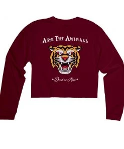 Arm The Animals Women's | Tattoo Tiger | Cutie Long Sleeve Cut Crop Long Sleeves