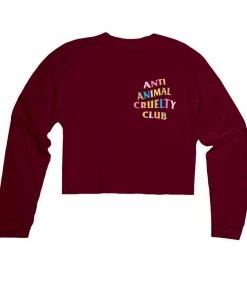 Arm The Animals Cut Crop Long Sleeves Women's | Rainbow Anti Animal Cruelty Club | Cutie Long Sleeve