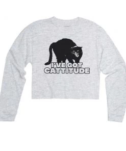 Arm The Animals Cut Crop Long Sleeves Women's | Cat-titude | Cutie Long Sleeve