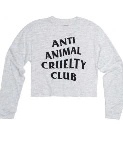 Arm The Animals Cut Crop Long Sleeves Women's | Anti Animal Cruelty Club | Cutie Long Sleeve
