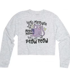 Arm The Animals Women's | Peow Peow | Cutie Long Sleeve Cut Crop Long Sleeves