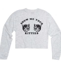 Arm The Animals Cut Crop Long Sleeves Women's | My Kitties | Cutie Long Sleeve