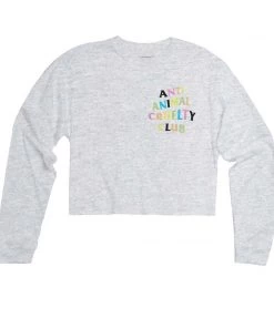 Arm The Animals Cut Crop Long Sleeves Women's | Rainbow Anti Animal Cruelty Club | Cutie Long Sleeve