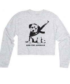 Arm The Animals Cut Crop Long Sleeves Women's | G.I Doge | Cutie Long Sleeve