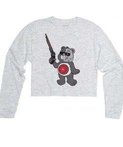 Arm The Animals Women's | B-800 Judgement Bear | Cutie Long Sleeve Cut Crop Long Sleeves