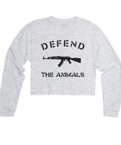 Arm The Animals Cut Crop Long Sleeves Women's | Defend The Animals | Cutie Long Sleeve