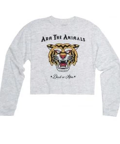 Arm The Animals Women's | Tattoo Tiger | Cutie Long Sleeve Cut Crop Long Sleeves