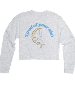 Arm The Animals Women's | Tired Of Your Shit | Cutie Long Sleeve Cut Crop Long Sleeves