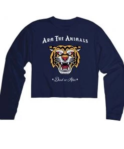 Arm The Animals Women's | Tattoo Tiger | Cutie Long Sleeve Cut Crop Long Sleeves