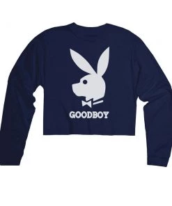 Arm The Animals Women's | Good Boy Bunny Club | Cutie Long Sleeve Cut Crop Long Sleeves