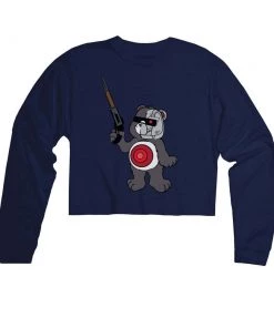 Arm The Animals Women's | B-800 Judgement Bear | Cutie Long Sleeve Cut Crop Long Sleeves
