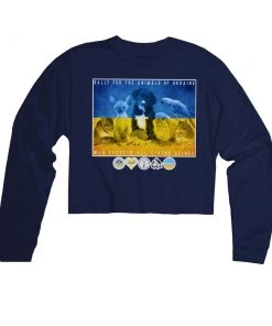 Arm The Animals Cut Crop Long Sleeves Women's | Rally For Ukraine | Cutie Long Sleeve