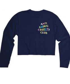 Arm The Animals Cut Crop Long Sleeves Women's | Rainbow Anti Animal Cruelty Club | Cutie Long Sleeve
