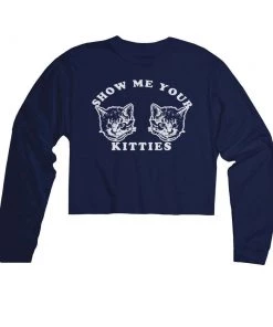 Arm The Animals Cut Crop Long Sleeves Women's | My Kitties | Cutie Long Sleeve