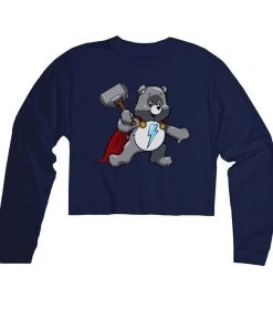 Arm The Animals Women's | Bear Of Thunder | Cutie Long Sleeve Cut Crop Long Sleeves