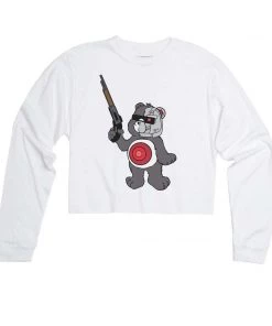 Arm The Animals Women's | B-800 Judgement Bear | Cutie Long Sleeve Cut Crop Long Sleeves