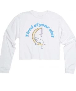 Arm The Animals Women's | Tired Of Your Shit | Cutie Long Sleeve Cut Crop Long Sleeves